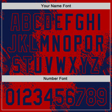 Load image into Gallery viewer, Custom Red-Navy Abstract Brush Stroke Authentic Baseball Jersey
