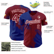 Laden Sie das Bild in den Galerie-Viewer, Custom Crimson Royal-Cream Abstract Brush Stroke Authentic Baseball Jersey

