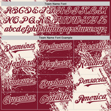 Laden Sie das Bild in den Galerie-Viewer, Custom Crimson-Cream Abstract Brush Stroke Authentic Baseball Jersey
