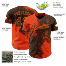 Load image into Gallery viewer, Custom Brown-Orange Abstract Brush Stroke Authentic Baseball Jersey
