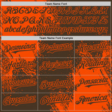 Load image into Gallery viewer, Custom Brown-Orange Abstract Brush Stroke Authentic Baseball Jersey
