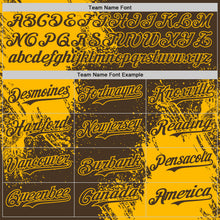 Load image into Gallery viewer, Custom Brown-Gold Abstract Brush Stroke Authentic Baseball Jersey
