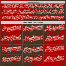Загрузить изображение в средство просмотра галереи, Custom Brown Red-Cream Abstract Brush Stroke Authentic Baseball Jersey

