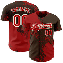Загрузить изображение в средство просмотра галереи, Custom Brown Red-Cream Abstract Brush Stroke Authentic Baseball Jersey
