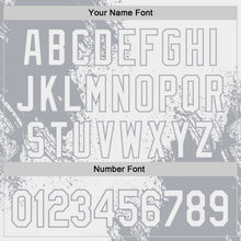 Load image into Gallery viewer, Custom White-Gray Abstract Brush Stroke Authentic Baseball Jersey
