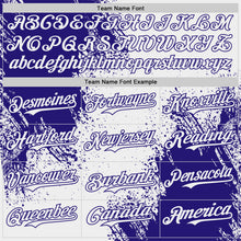 Загрузить изображение в средство просмотра галереи, Custom White-Dark Purple Abstract Brush Stroke Authentic Baseball Jersey
