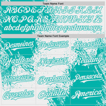 Laden Sie das Bild in den Galerie-Viewer, Custom White-Aqua Abstract Brush Stroke Authentic Baseball Jersey

