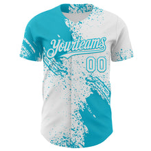 Laden Sie das Bild in den Galerie-Viewer, Custom White-Lakes Blue Abstract Brush Stroke Authentic Baseball Jersey
