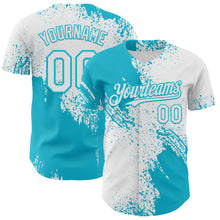 Laden Sie das Bild in den Galerie-Viewer, Custom White-Lakes Blue Abstract Brush Stroke Authentic Baseball Jersey
