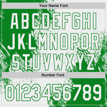 Load image into Gallery viewer, Custom White-Grass Green Abstract Brush Stroke Authentic Baseball Jersey
