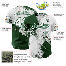 Laden Sie das Bild in den Galerie-Viewer, Custom White-Green Abstract Brush Stroke Authentic Baseball Jersey
