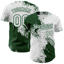Laden Sie das Bild in den Galerie-Viewer, Custom White-Green Abstract Brush Stroke Authentic Baseball Jersey
