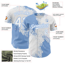 Загрузить изображение в средство просмотра галереи, Custom White-Light Blue Abstract Brush Stroke Authentic Baseball Jersey

