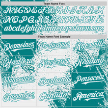 Laden Sie das Bild in den Galerie-Viewer, Custom White-Teal Abstract Brush Stroke Authentic Baseball Jersey

