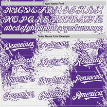 Загрузить изображение в средство просмотра галереи, Custom White-Purple Abstract Brush Stroke Authentic Baseball Jersey
