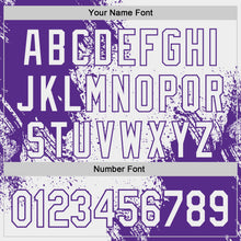 Загрузить изображение в средство просмотра галереи, Custom White-Purple Abstract Brush Stroke Authentic Baseball Jersey
