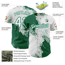Laden Sie das Bild in den Galerie-Viewer, Custom White-Kelly Green Abstract Brush Stroke Authentic Baseball Jersey
