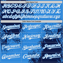 Laden Sie das Bild in den Galerie-Viewer, Custom Electric Blue White-Navy Abstract Brush Stroke Authentic Baseball Jersey
