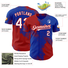 Load image into Gallery viewer, Custom Thunder Blue White-Red Abstract Brush Stroke Authentic Baseball Jersey
