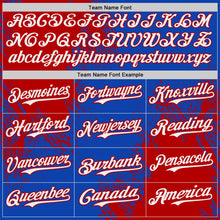 Load image into Gallery viewer, Custom Thunder Blue White-Red Abstract Brush Stroke Authentic Baseball Jersey
