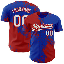 Load image into Gallery viewer, Custom Thunder Blue White-Red Abstract Brush Stroke Authentic Baseball Jersey
