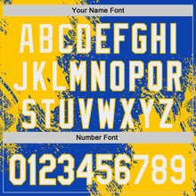 Load image into Gallery viewer, Custom Thunder Blue White-Yellow Abstract Brush Stroke Authentic Baseball Jersey
