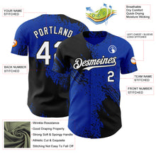 Load image into Gallery viewer, Custom Thunder Blue White-Black Abstract Brush Stroke Authentic Baseball Jersey
