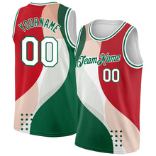 Laden Sie das Bild in den Galerie-Viewer, Custom Red White-Kelly Green 3D Mexico Authentic Basketball Jersey
