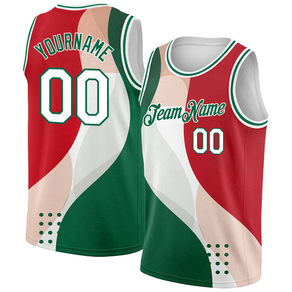 Sale Build Hunter Green Basketball Authentic Cream Throwback Jersey Red –  CustomJerseysPro