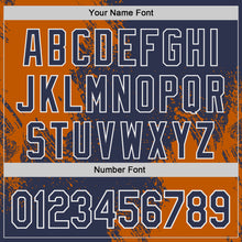 Load image into Gallery viewer, Custom Navy Texas Orange-White Abstract Brush Stroke Authentic Baseball Jersey
