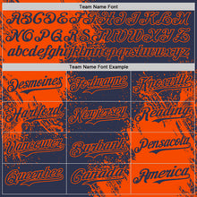 Laden Sie das Bild in den Galerie-Viewer, Custom Navy-Orange Abstract Brush Stroke Authentic Baseball Jersey
