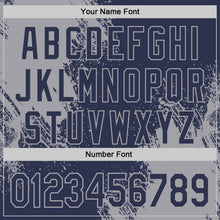 Laden Sie das Bild in den Galerie-Viewer, Custom Navy-Gray Abstract Brush Stroke Authentic Baseball Jersey
