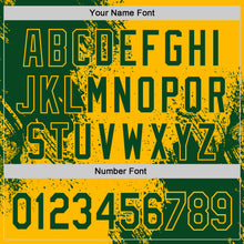Загрузить изображение в средство просмотра галереи, Custom Gold-Green Abstract Brush Stroke Authentic Baseball Jersey
