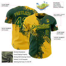 Laden Sie das Bild in den Galerie-Viewer, Custom Green-Yellow Abstract Brush Stroke Authentic Baseball Jersey
