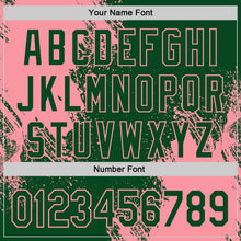 Загрузить изображение в средство просмотра галереи, Custom Green-Medium Pink Abstract Brush Stroke Authentic Baseball Jersey
