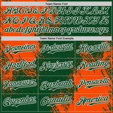 Laden Sie das Bild in den Galerie-Viewer, Custom Green Orange-White Abstract Brush Stroke Authentic Baseball Jersey
