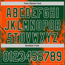 Laden Sie das Bild in den Galerie-Viewer, Custom Green Orange-White Abstract Brush Stroke Authentic Baseball Jersey
