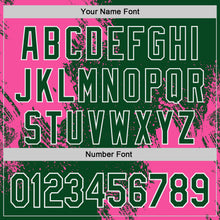 Load image into Gallery viewer, Custom Green Pink-White Abstract Brush Stroke Authentic Baseball Jersey
