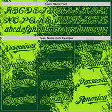 Charger l'image dans la galerie, Custom Green-Neon Green Abstract Brush Stroke Authentic Baseball Jersey
