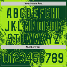 Charger l'image dans la galerie, Custom Green-Neon Green Abstract Brush Stroke Authentic Baseball Jersey
