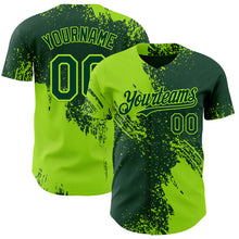 Charger l'image dans la galerie, Custom Green-Neon Green Abstract Brush Stroke Authentic Baseball Jersey
