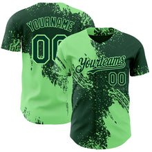 Charger l'image dans la galerie, Custom Green-Pea Green Abstract Brush Stroke Authentic Baseball Jersey

