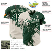 Charger l'image dans la galerie, Custom Green-Cream Abstract Brush Stroke Authentic Baseball Jersey

