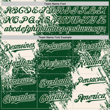 Charger l'image dans la galerie, Custom Green-Cream Abstract Brush Stroke Authentic Baseball Jersey
