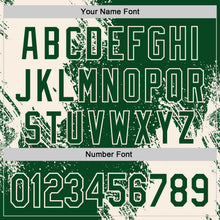 Charger l'image dans la galerie, Custom Green-Cream Abstract Brush Stroke Authentic Baseball Jersey

