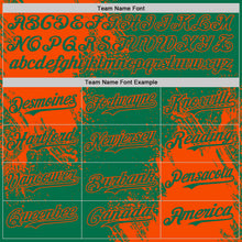 Charger l'image dans la galerie, Custom Kelly Green-Orange Abstract Brush Stroke Authentic Baseball Jersey
