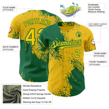 Загрузить изображение в средство просмотра галереи, Custom Yellow-Kelly Green Abstract Brush Stroke Authentic Baseball Jersey
