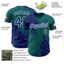 Load image into Gallery viewer, Custom Teal US Navy Blue-White Abstract Brush Stroke Authentic Baseball Jersey
