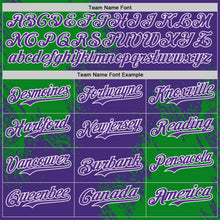 Load image into Gallery viewer, Custom Purple Grass Green-White Abstract Brush Stroke Authentic Baseball Jersey
