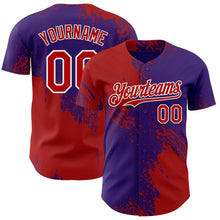 Load image into Gallery viewer, Custom Purple Red-White Abstract Brush Stroke Authentic Baseball Jersey
